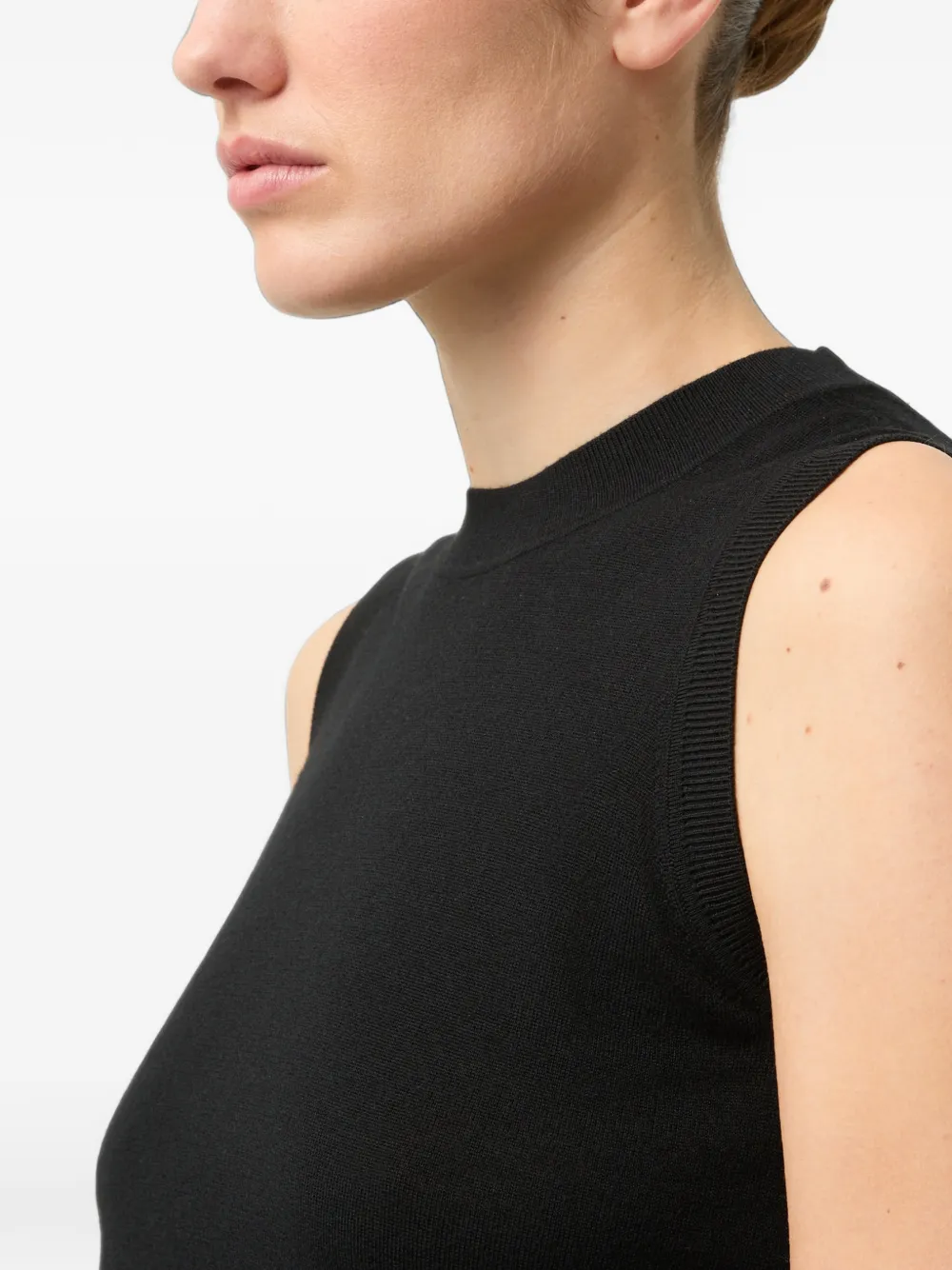 BOGNER Isola ribbed-knit sleeveless tank top Zwart