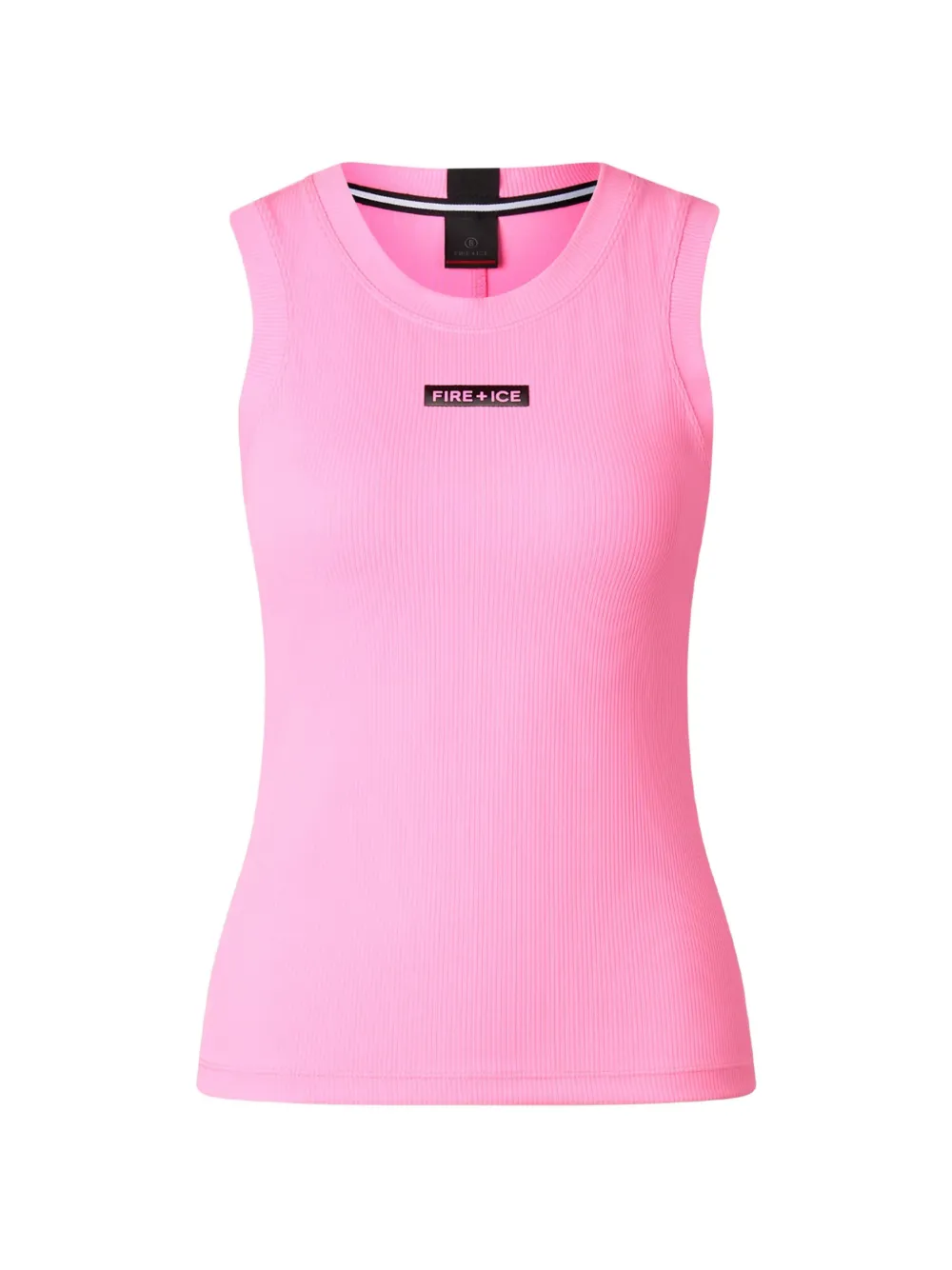 BOGNER FIRE+ICE ribbed logo-patch top - Rosa