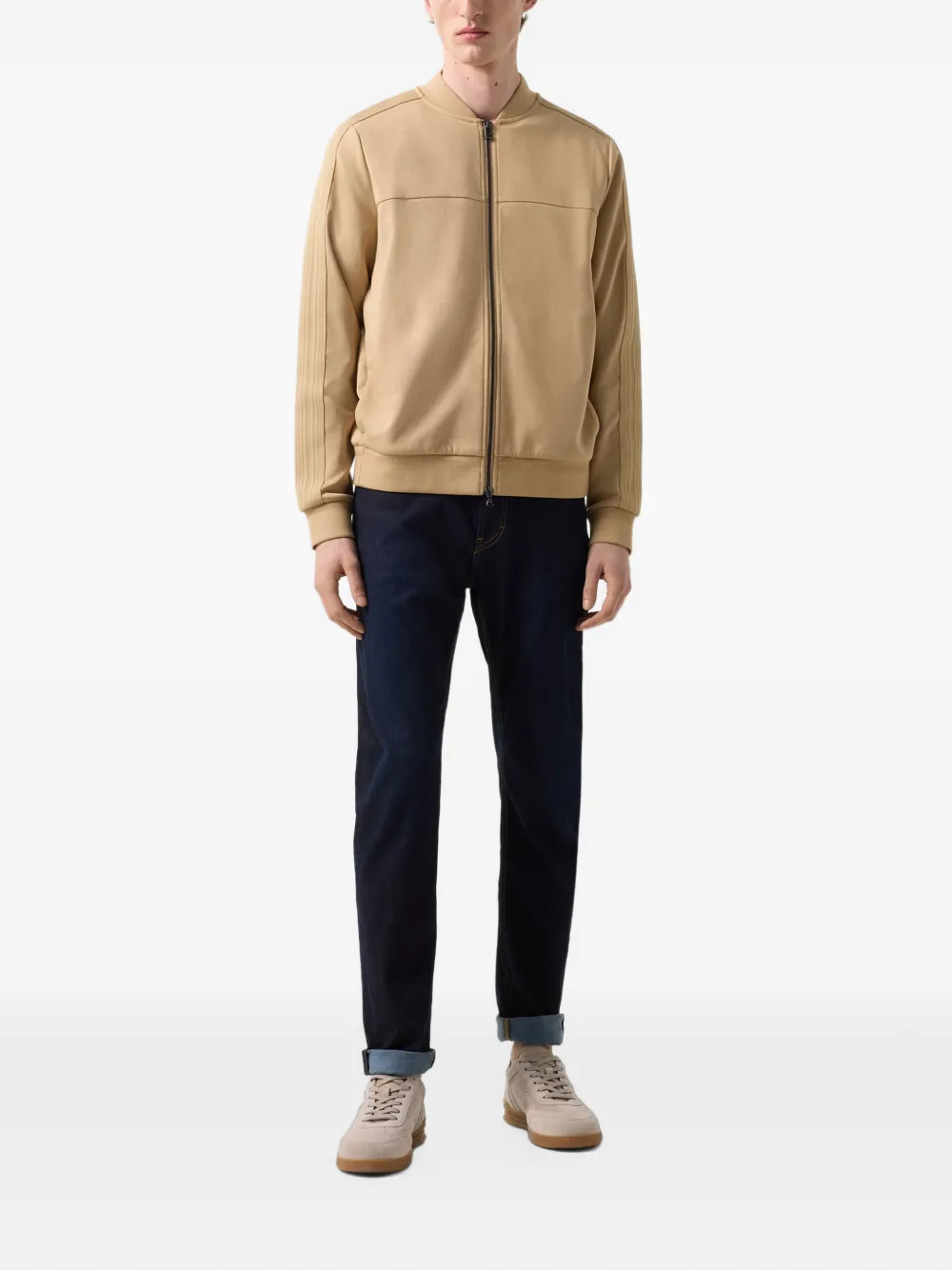 BOGNER Lennox zip-up bomber jacket Beige