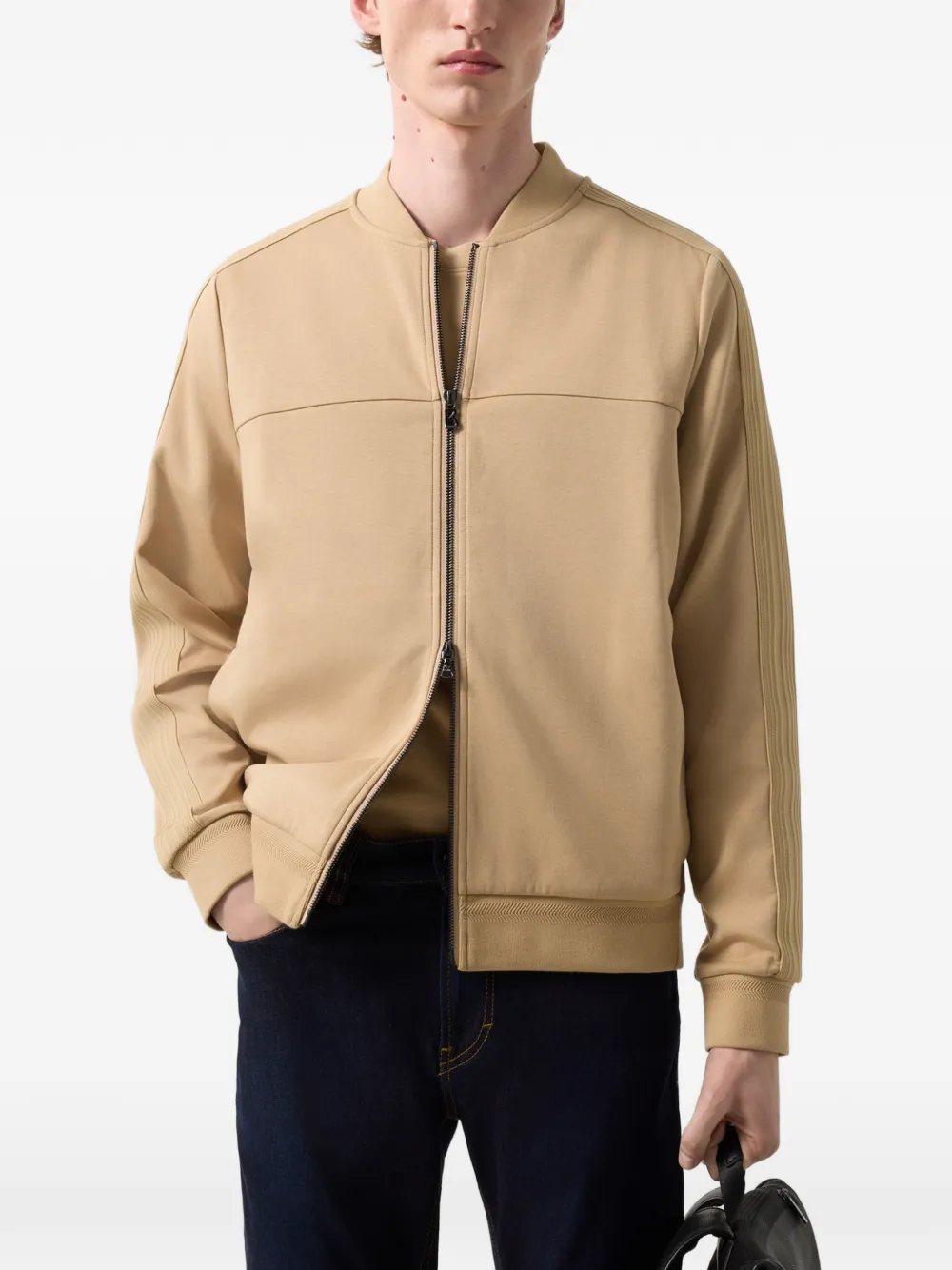 BOGNER Lennox zip-up bomber jacket Beige