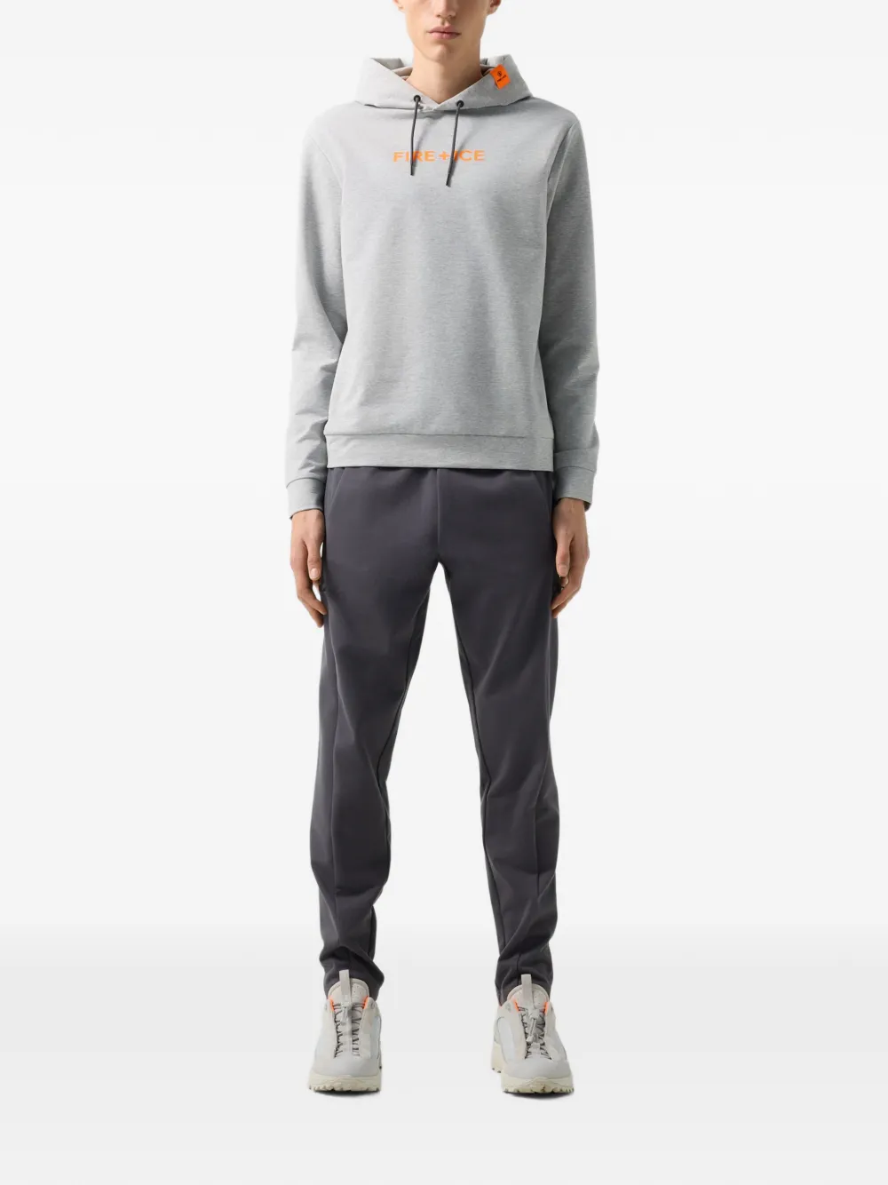 BOGNER FIRE+ICE logo-print drawstring hoodie Grijs