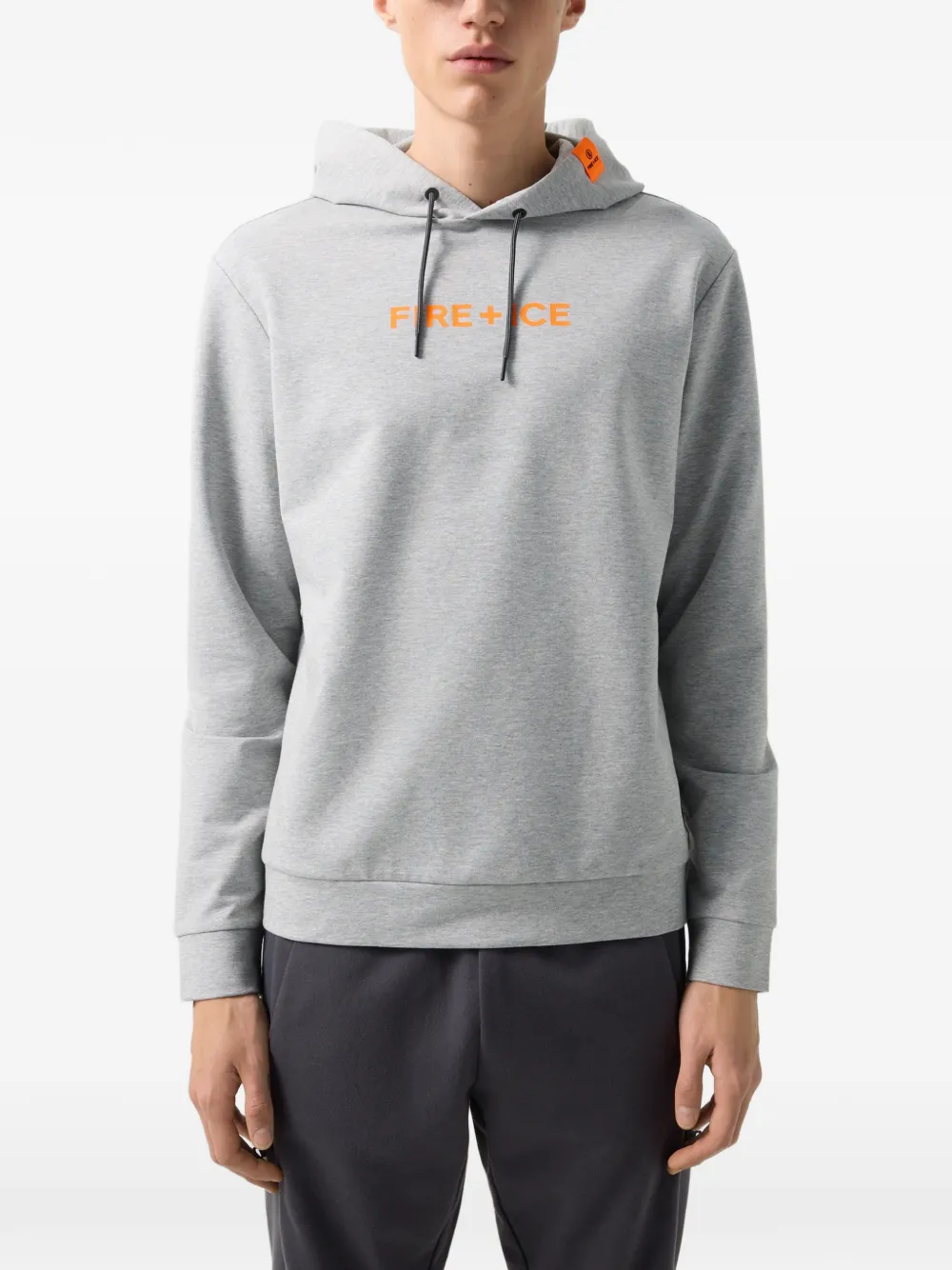 BOGNER FIRE+ICE logo-print drawstring hoodie Grijs