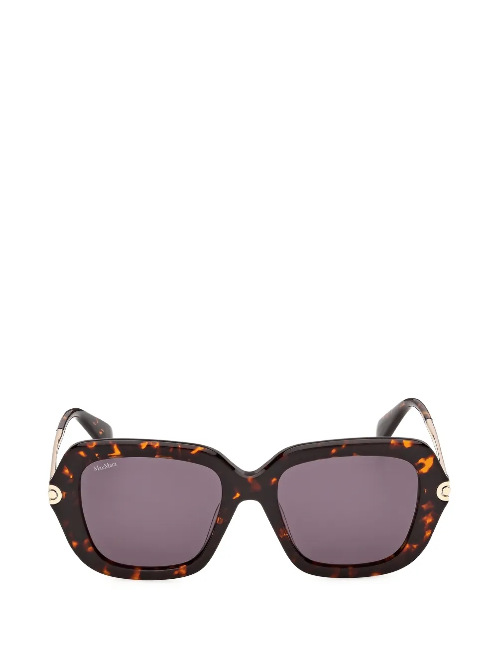 Max Mara Eyewear Zonnebril met vierkant montuur en schildpadschild design Bruin