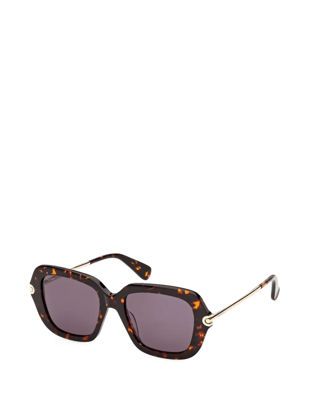Max Mara Eyewear Zonnebril met vierkant montuur en schildpadschild design Bruin