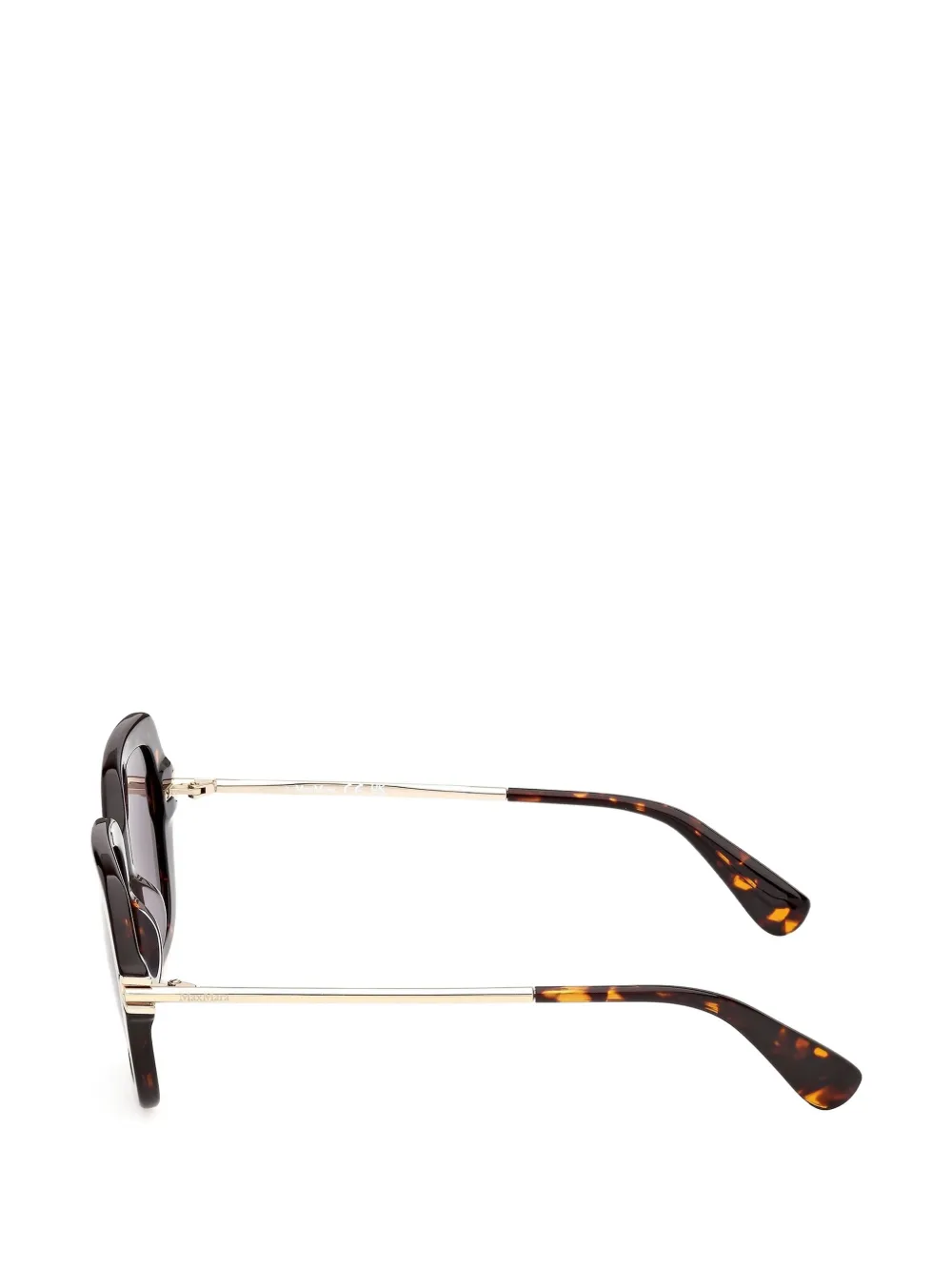 Max Mara Eyewear Zonnebril met vierkant montuur en schildpadschild design Bruin