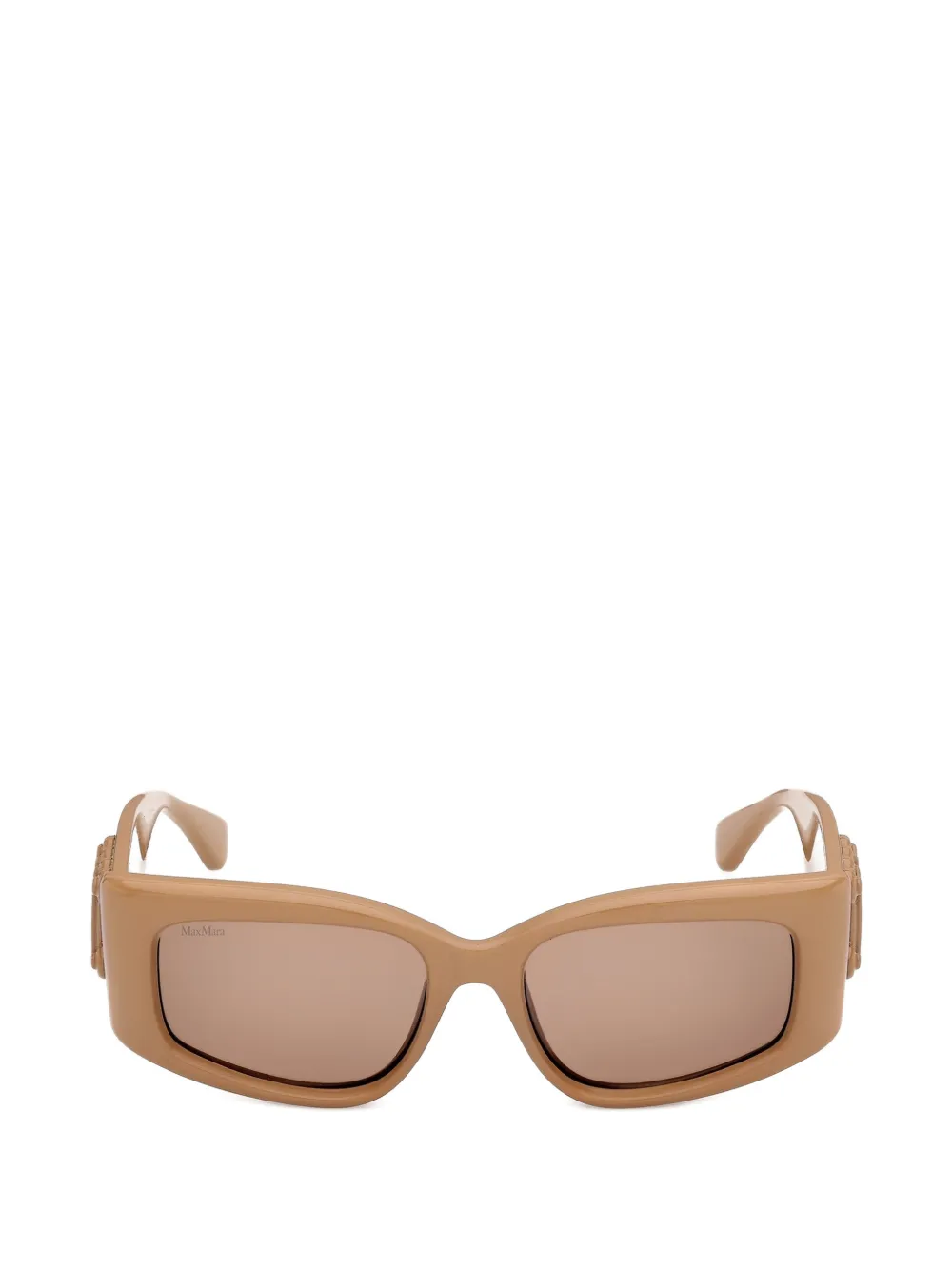 Max Mara Eyewear logo-plaque rectangle-frame sunglasses - Toni neutri