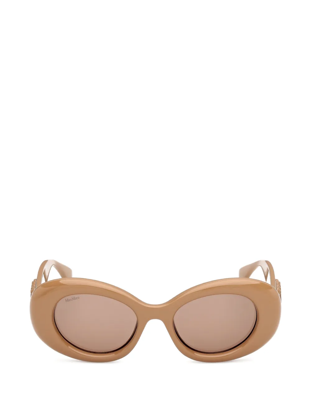 Max Mara Eyewear logo-plaque oval-frame sunglasses - Toni neutri