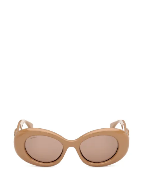 Max Mara Eyewear lentes de sol con armazón ovalada y placa del logo