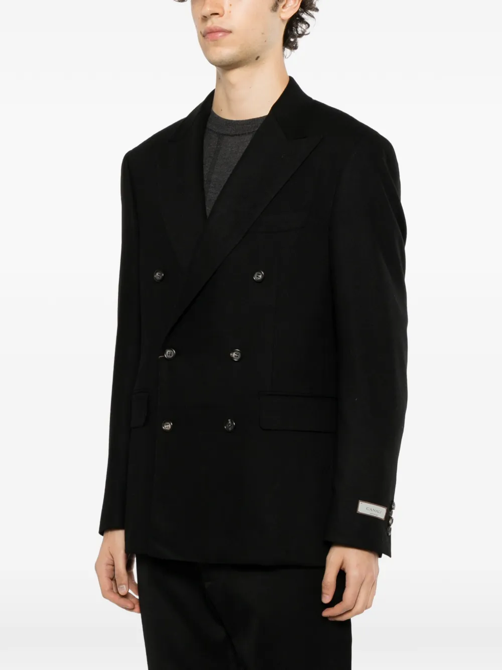 Canali double-breasted blazer Zwart