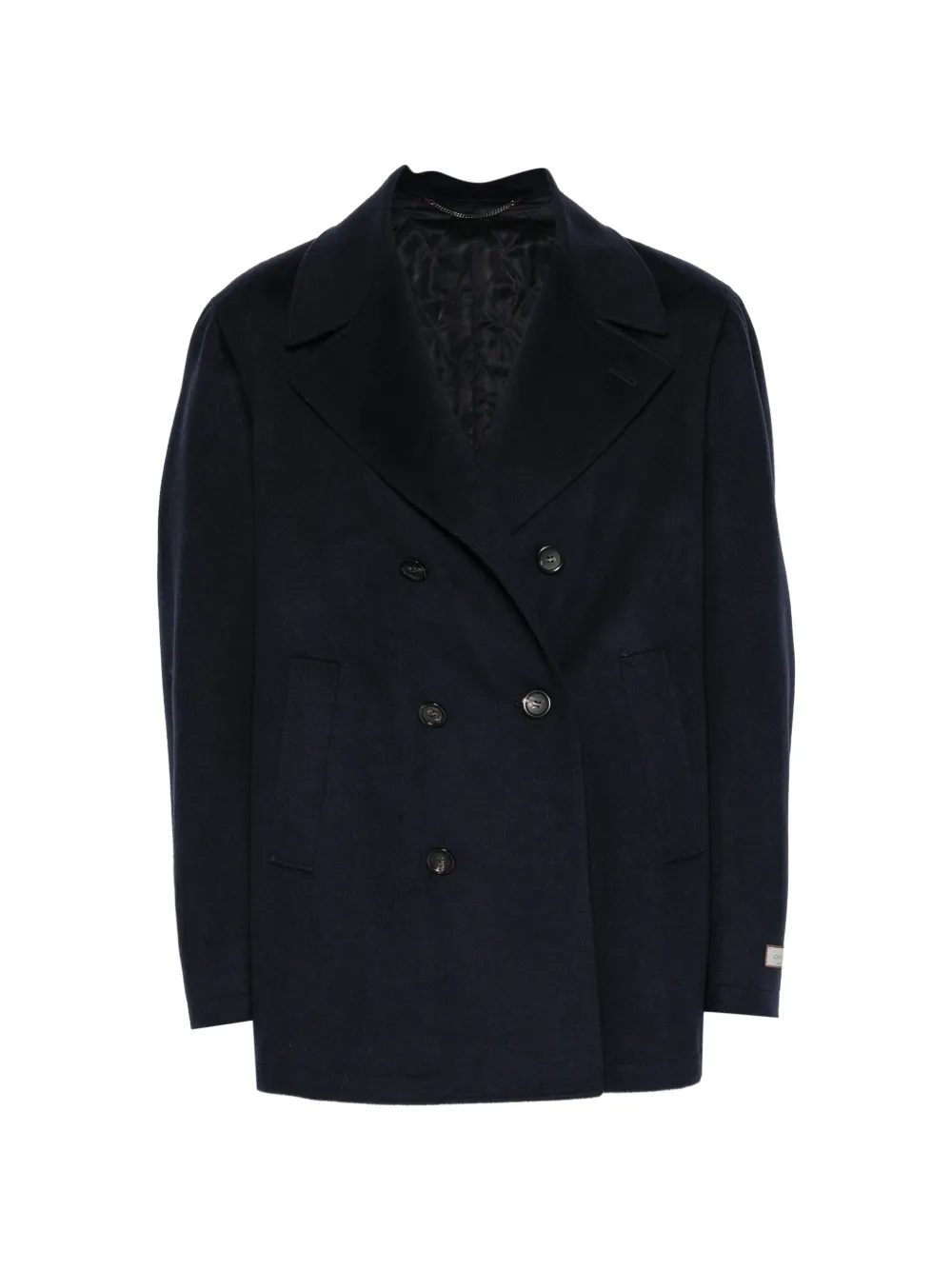 Canali double-breasted pea coat - Blue