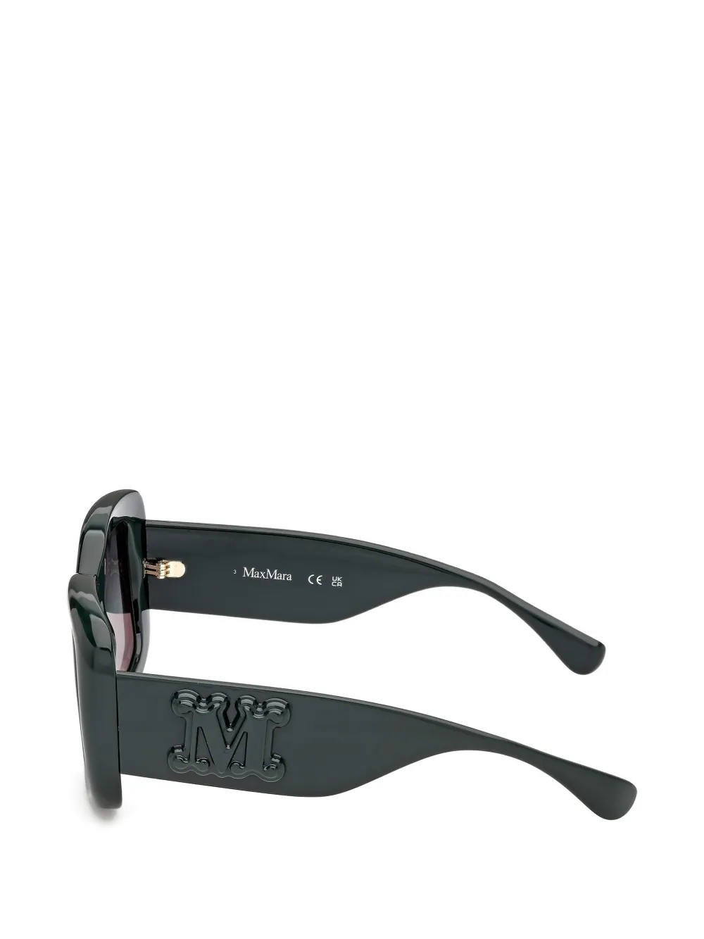 Max Mara Eyewear Zonnebril met vierkant montuur en logoplakkaat Groen