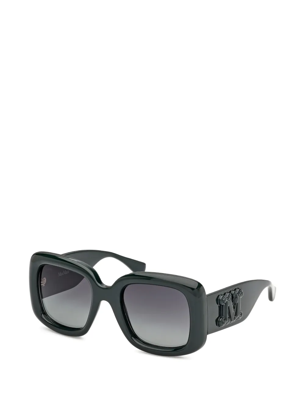 Max Mara Eyewear Zonnebril met vierkant montuur en logoplakkaat Groen
