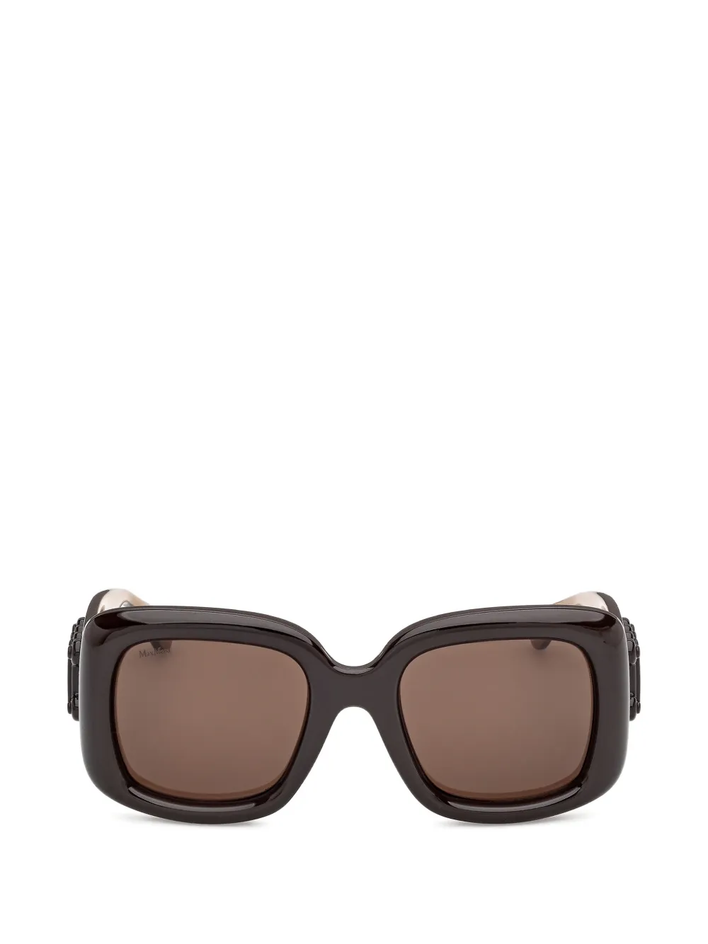 Max Mara Eyewear Zonnebril met vierkant montuur en logoplakkaat Bruin