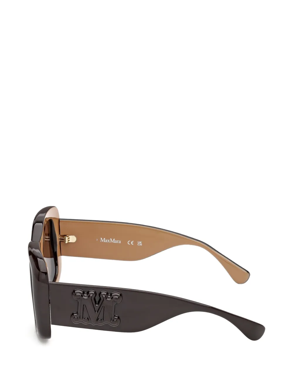 Max Mara Eyewear Zonnebril met vierkant montuur en logoplakkaat Bruin