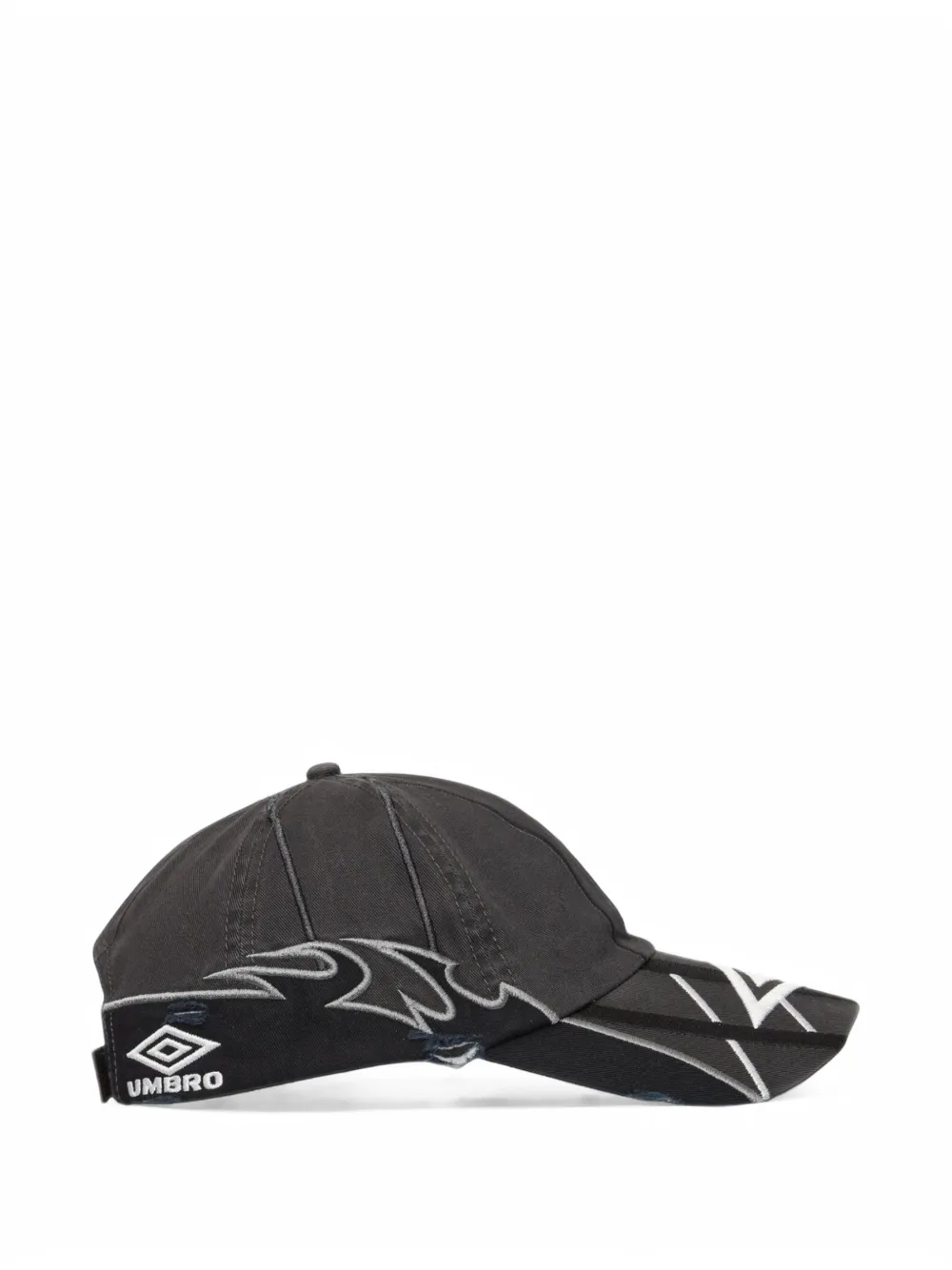 UMBRO x Slam Jam Goalkeeper graphic-print distressed cap Grijs