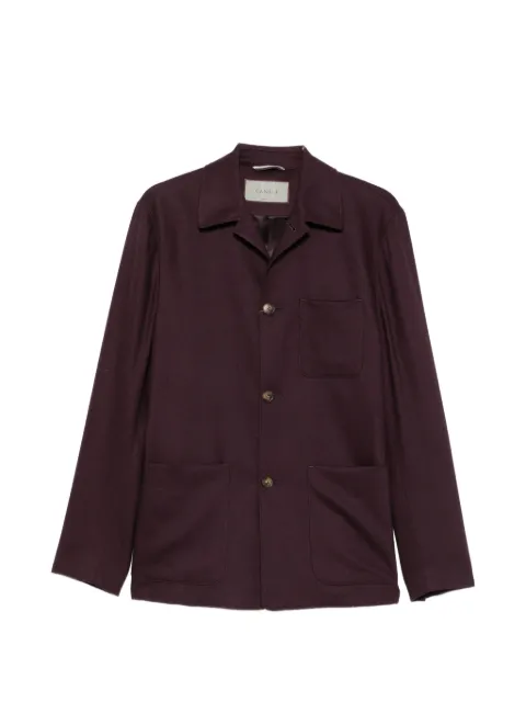 Canali button-up patch-pocket shirt jacket