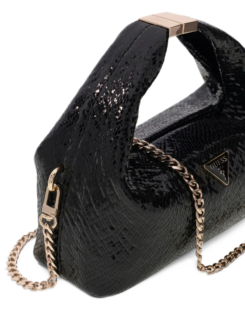 GUESS USA black Jewels top-handle pouch bag Zwart
