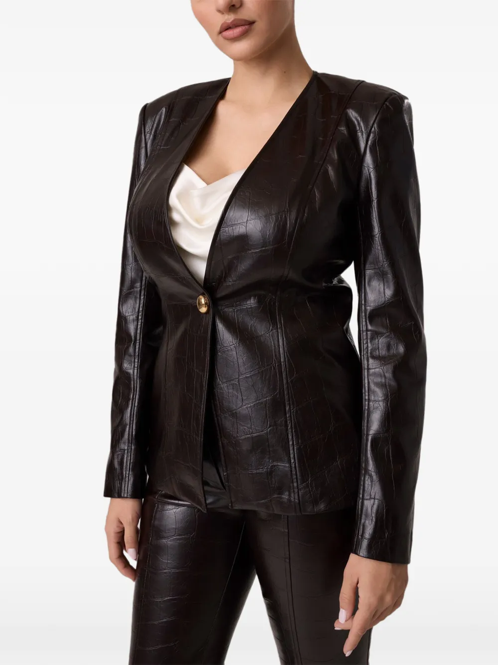 MARCIANO by GUESS faux leather blazer - Marron MARCIANO by GUESS faux leather blazer - Marron