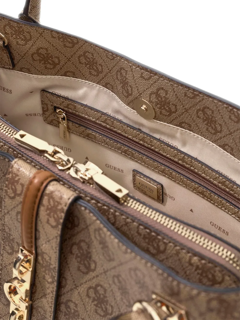 GUESS USA Yvonne logo tote bag Beige