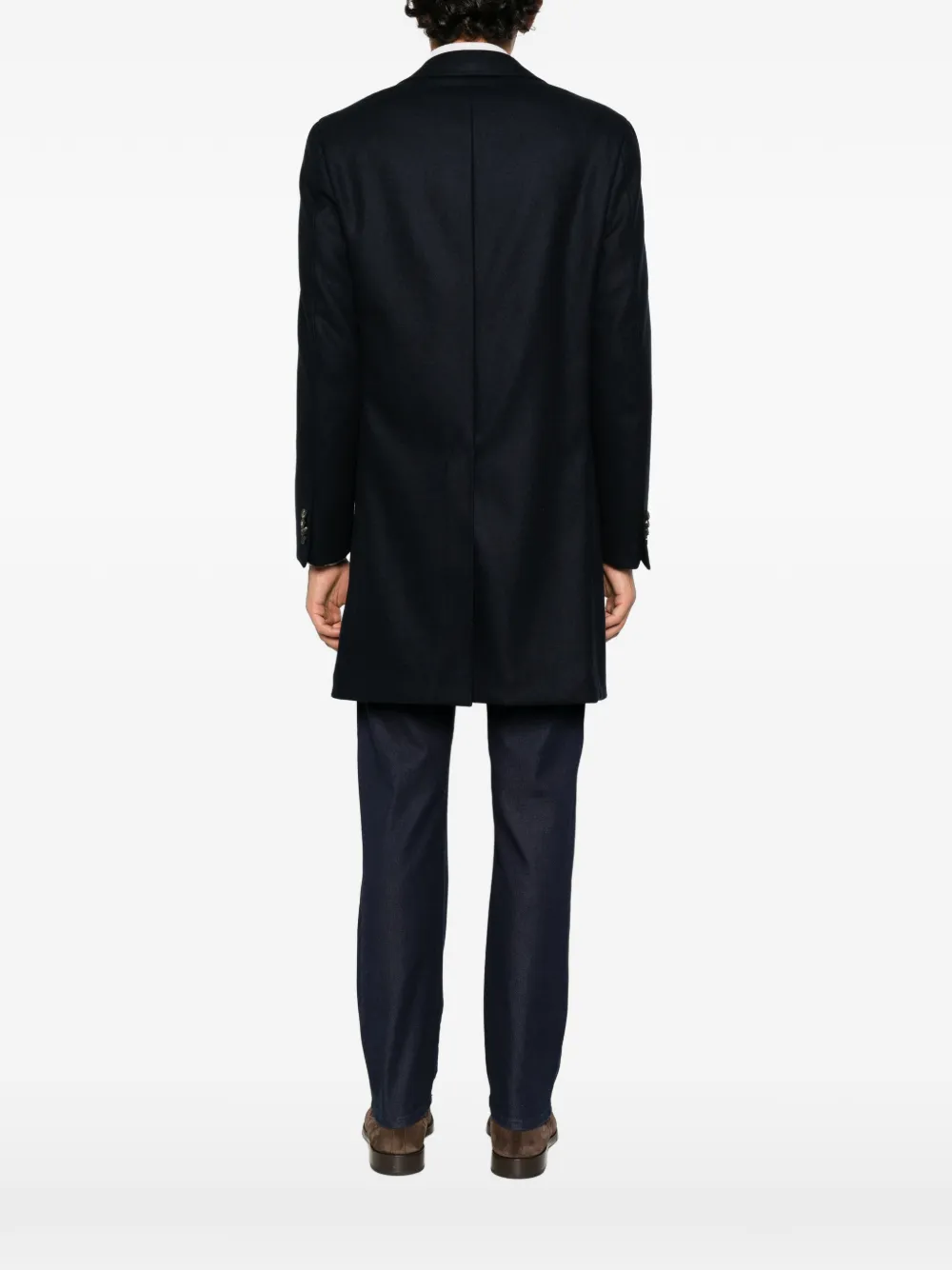 Canali single-breasted wool coat Blauw