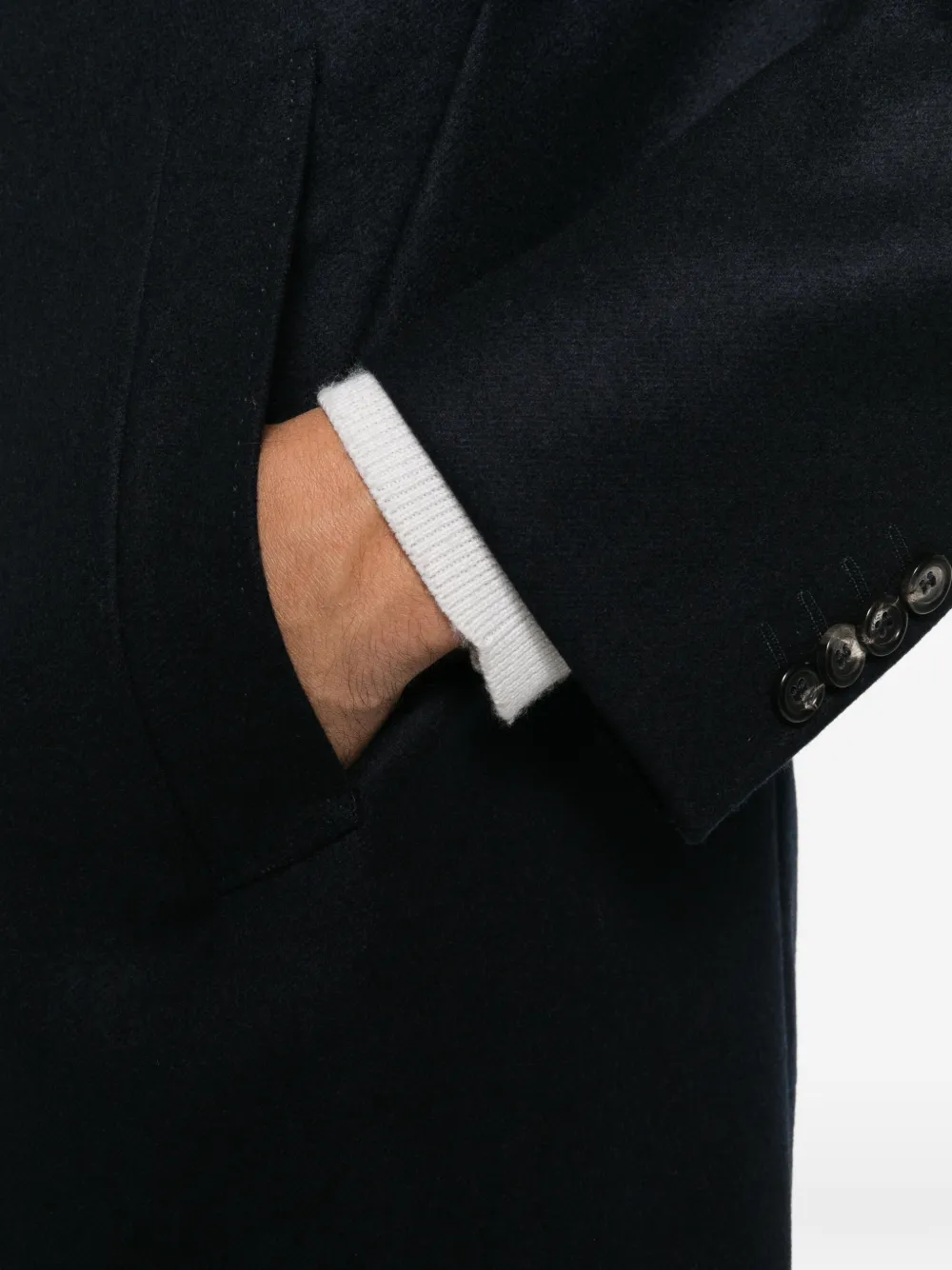 Canali single-breasted wool coat Blauw