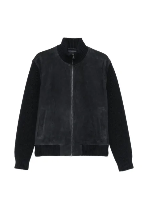 BOSS suede panelled jacket
