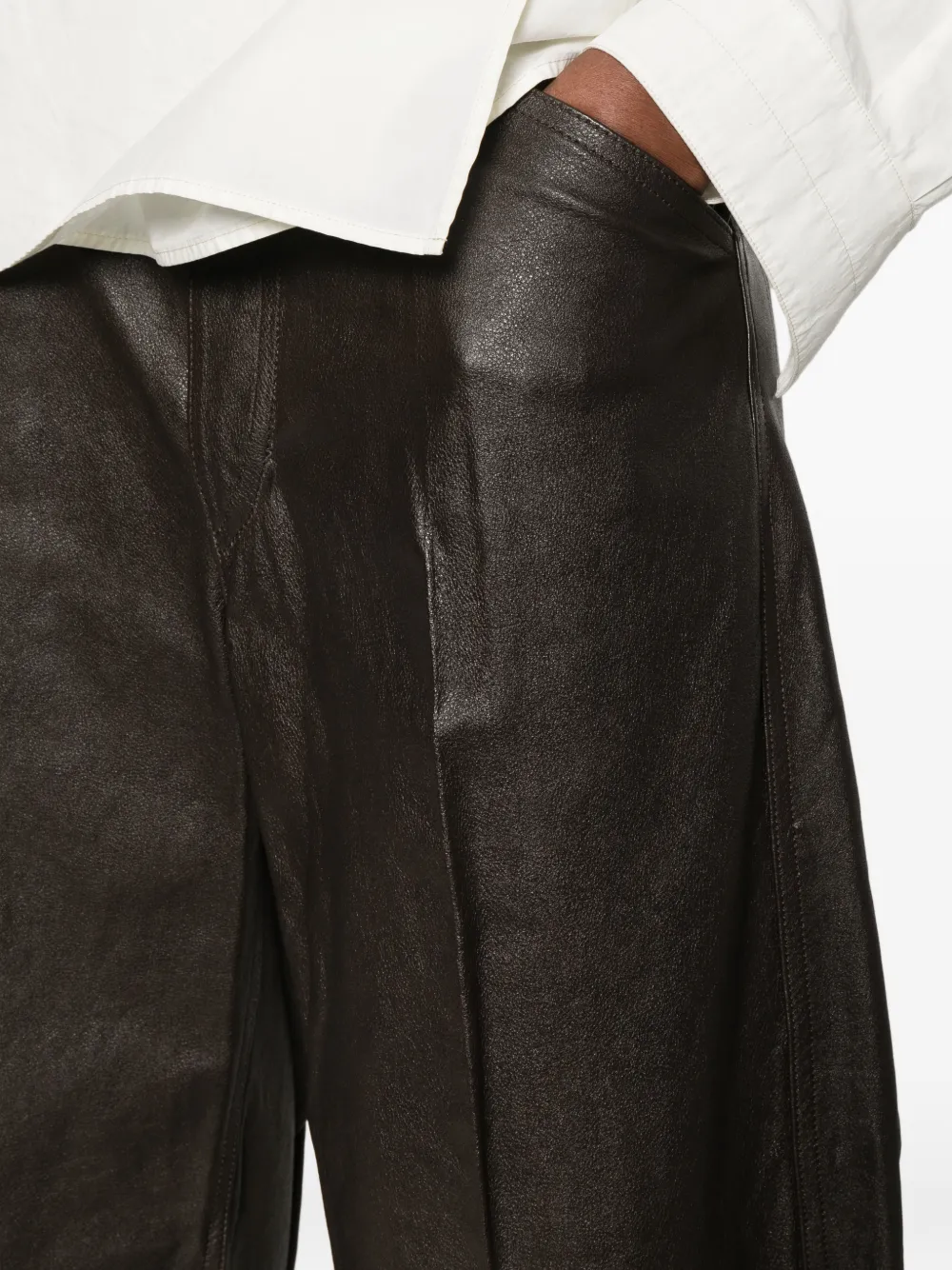 LEMAIRE Leren shorts Bruin