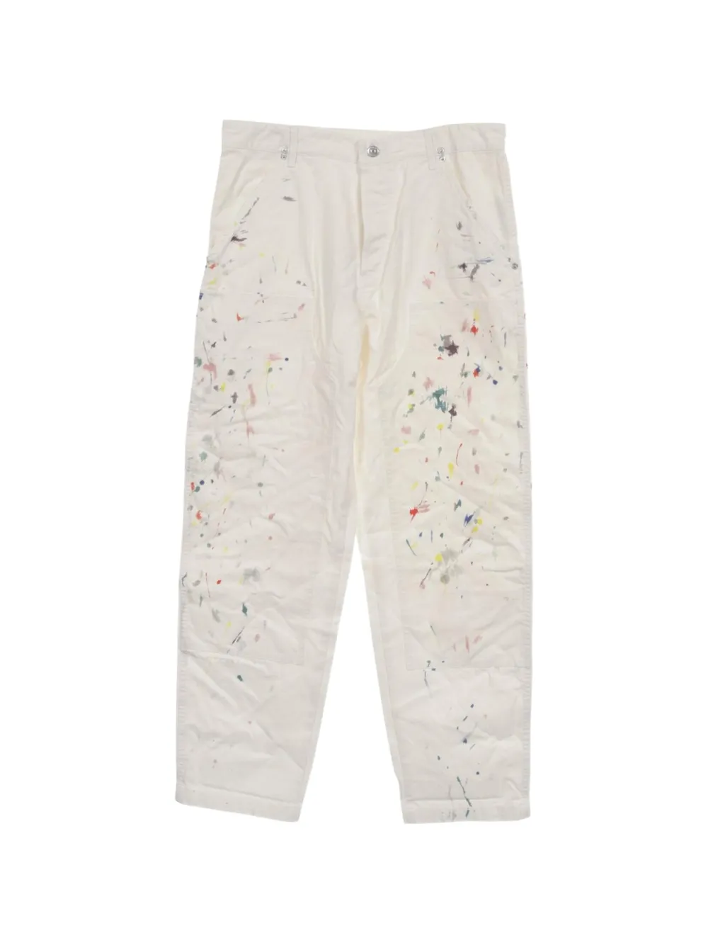 Christian Dior Pre-Owned 2010s paint-splatter carpenter trousers - Weiß