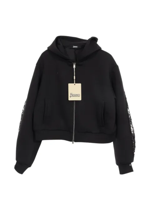 Herno 2020s sequin-embellished zip-up hoodie
