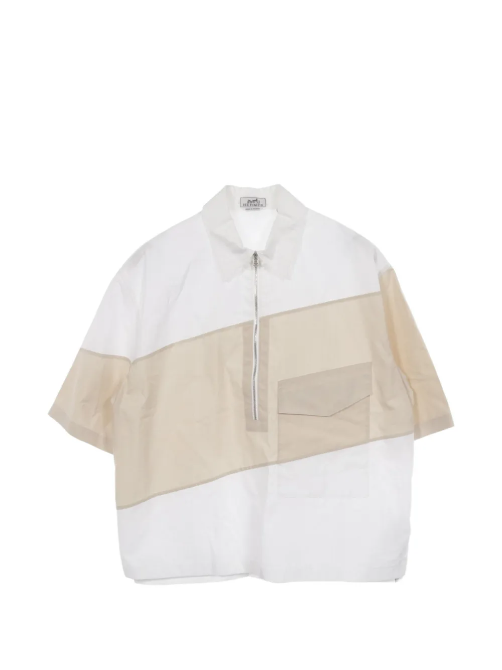 Hermès Pre-Owned En diagonale half-zip polo shirt - Weiß