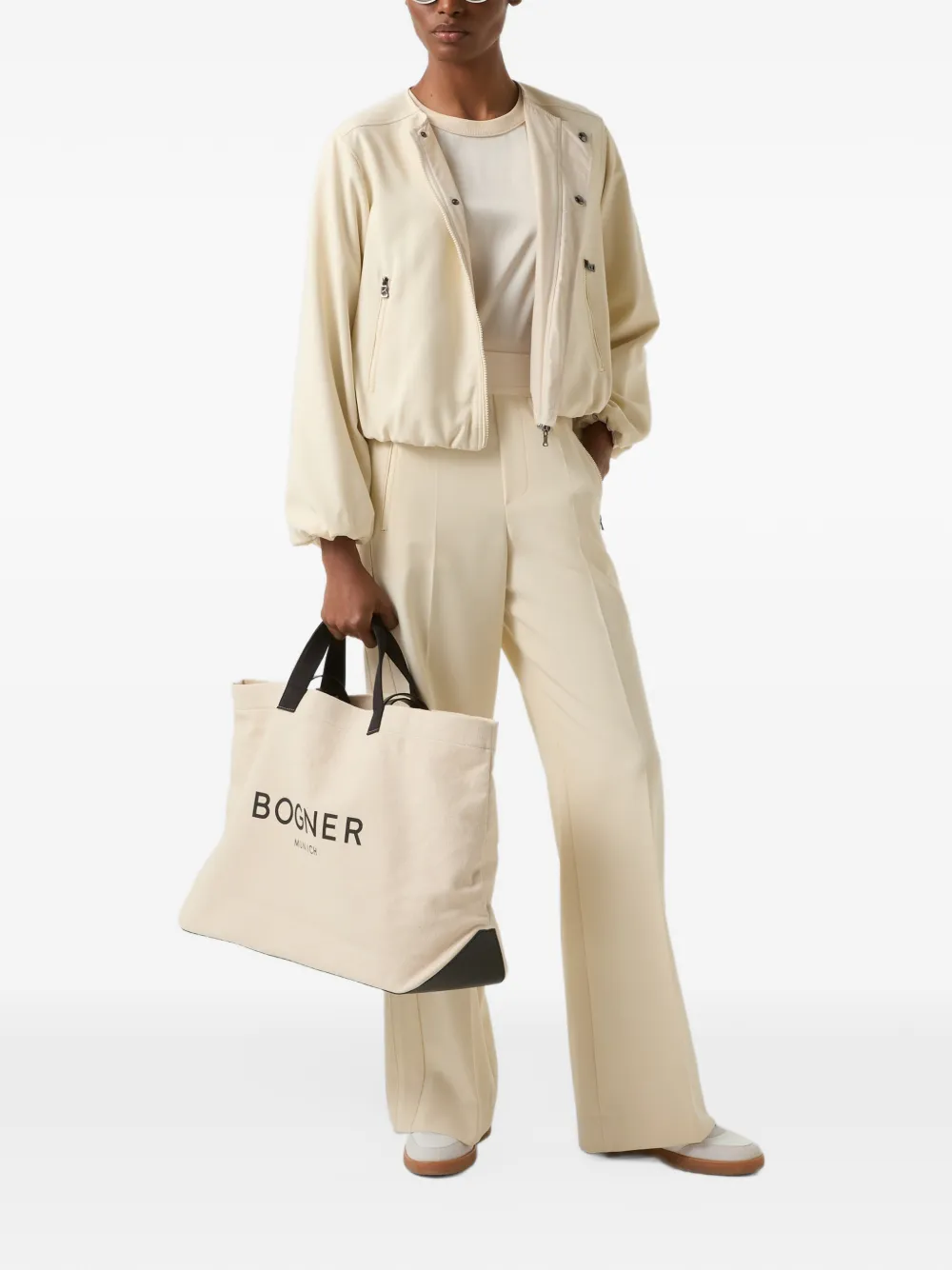 BOGNER Dylan satin T-shirt Beige