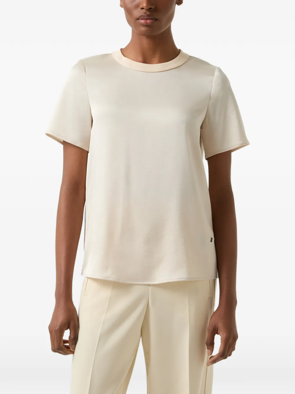 BOGNER Dylan satin T-shirt Beige