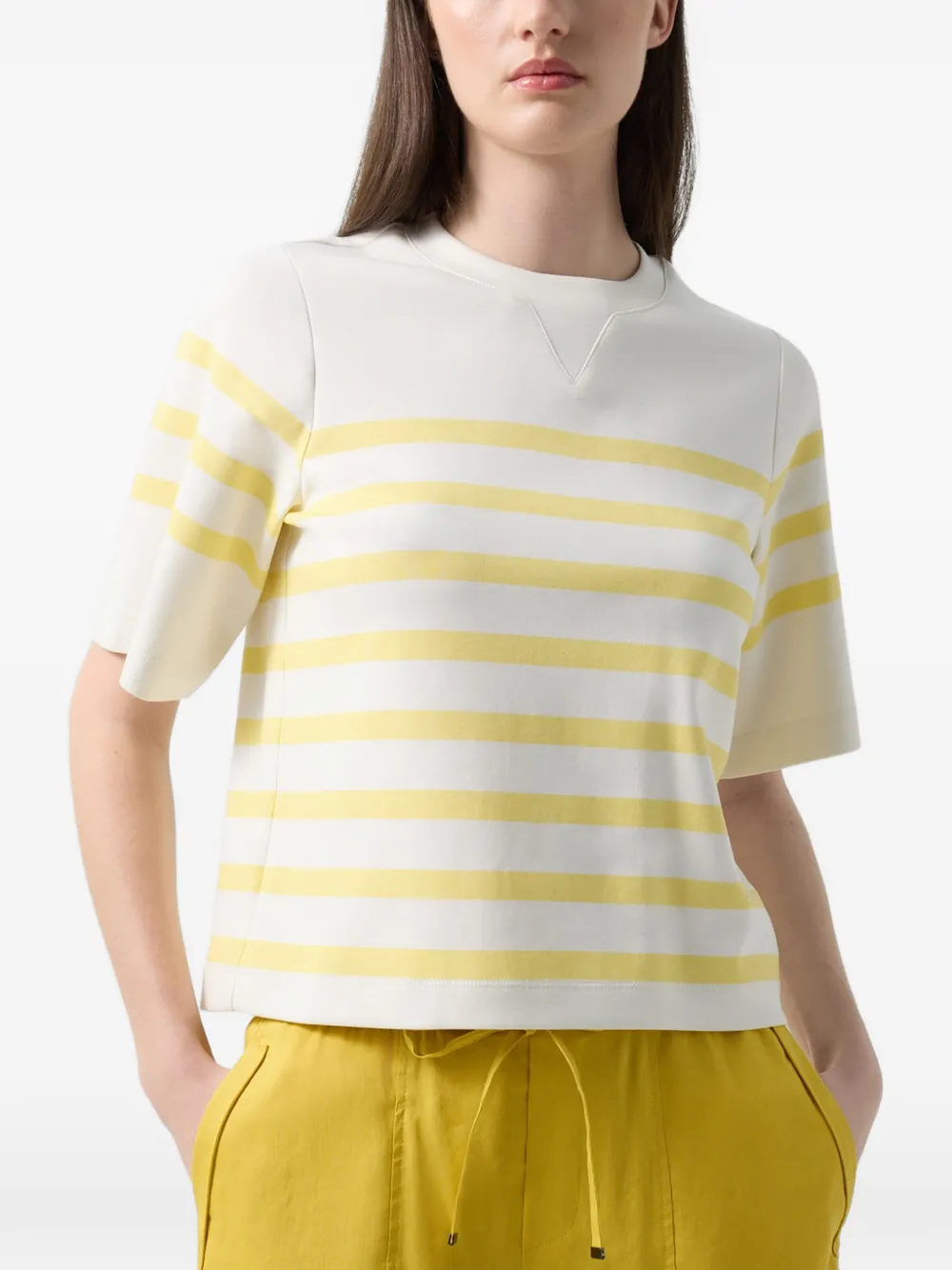 BOGNER Stacey horizontal-stripe T-shirt Wit