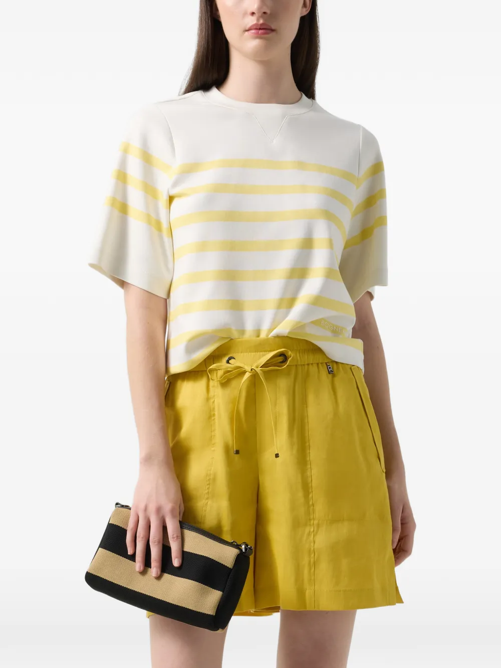 BOGNER Stacey horizontal-stripe T-shirt Wit