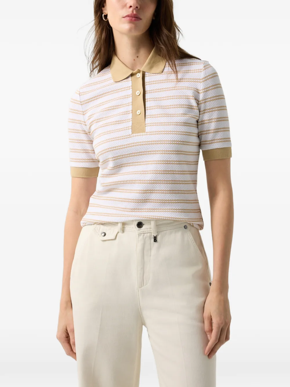 BOGNER Wendy striped polo shirt Wit
