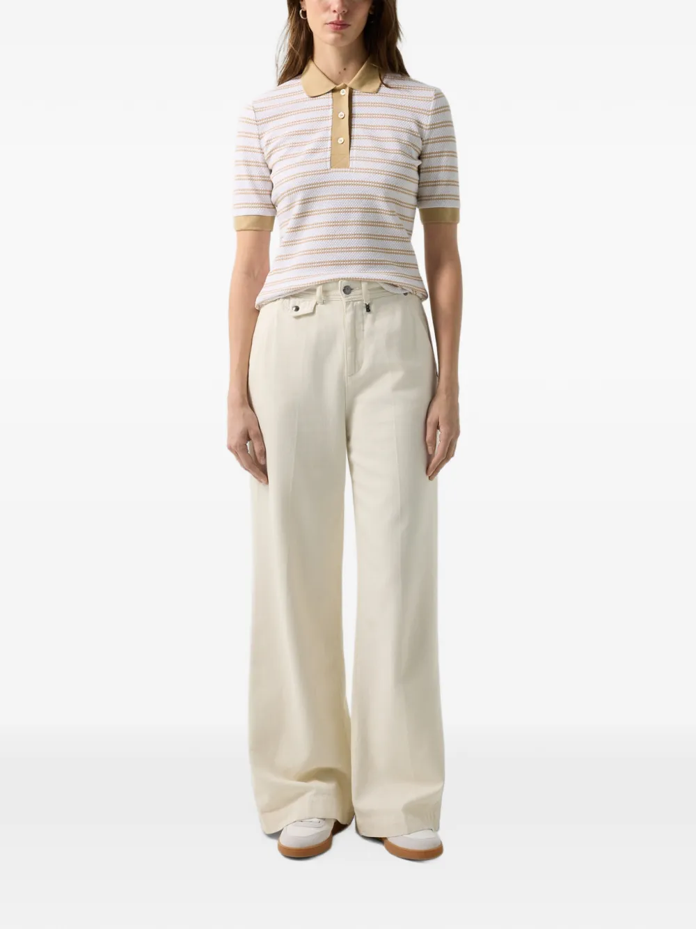 BOGNER Wendy striped polo shirt Wit