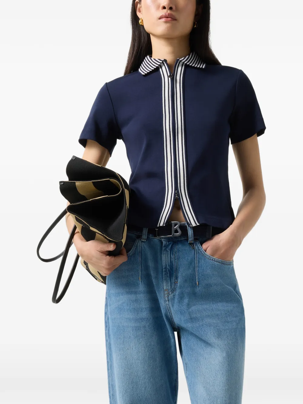 BOGNER Peppa zip-up polo top Blauw