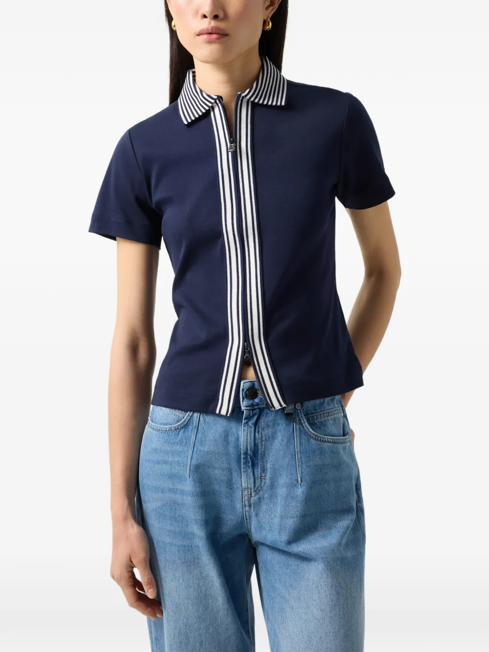 BOGNER Peppa zip-up polo top Blauw