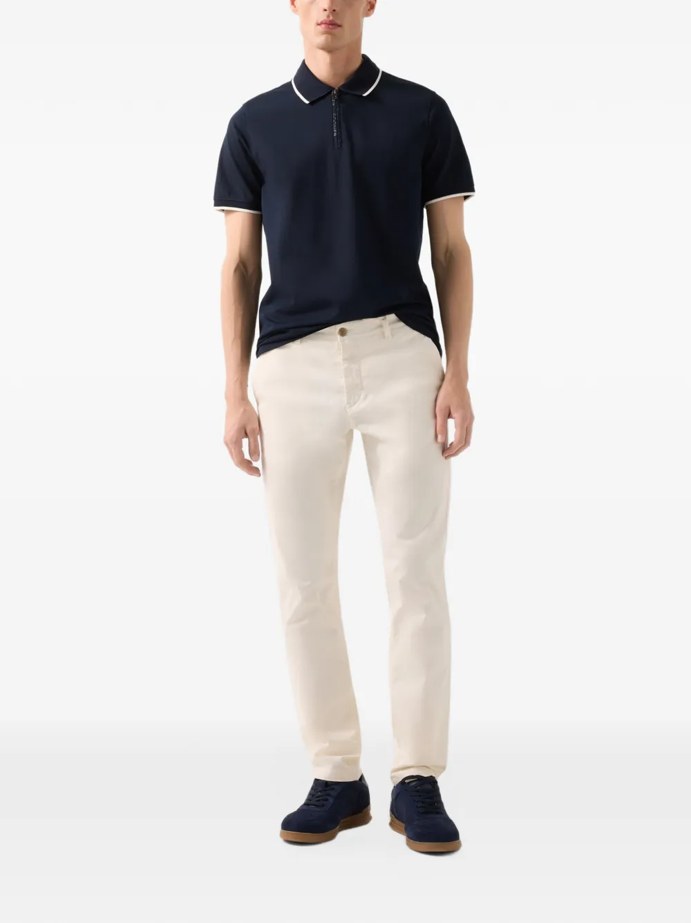 BOGNER Timo piqué-knit polo shirt Blauw