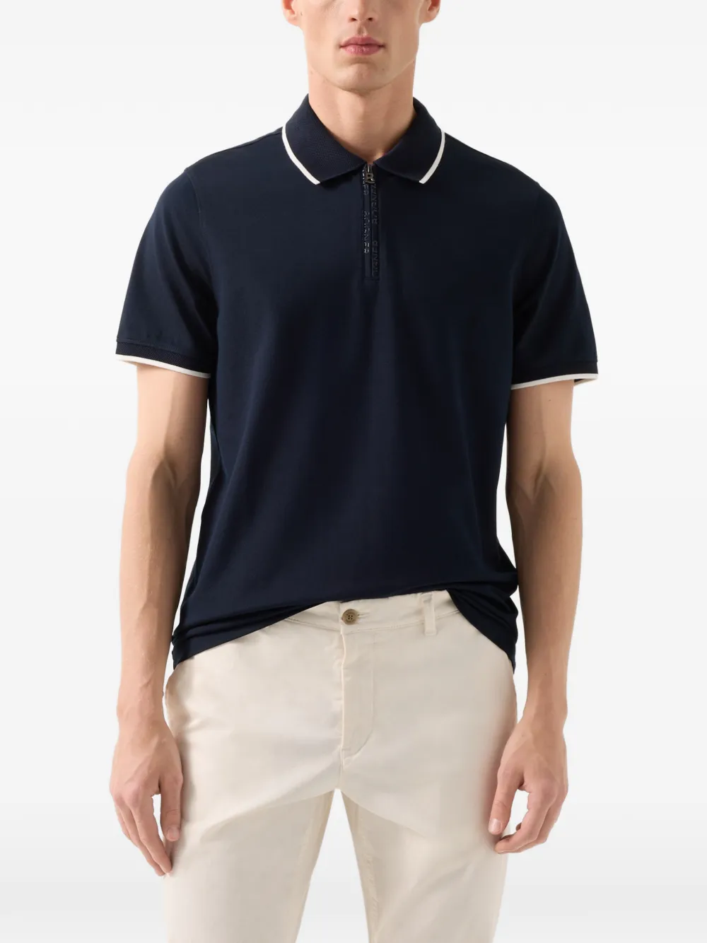 BOGNER Timo piqué-knit polo shirt Blauw