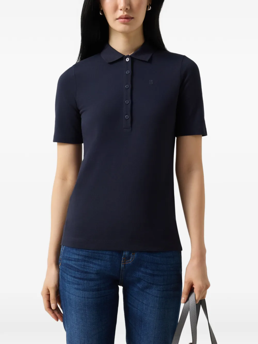 BOGNER Malika logo-print polo shirt Blauw