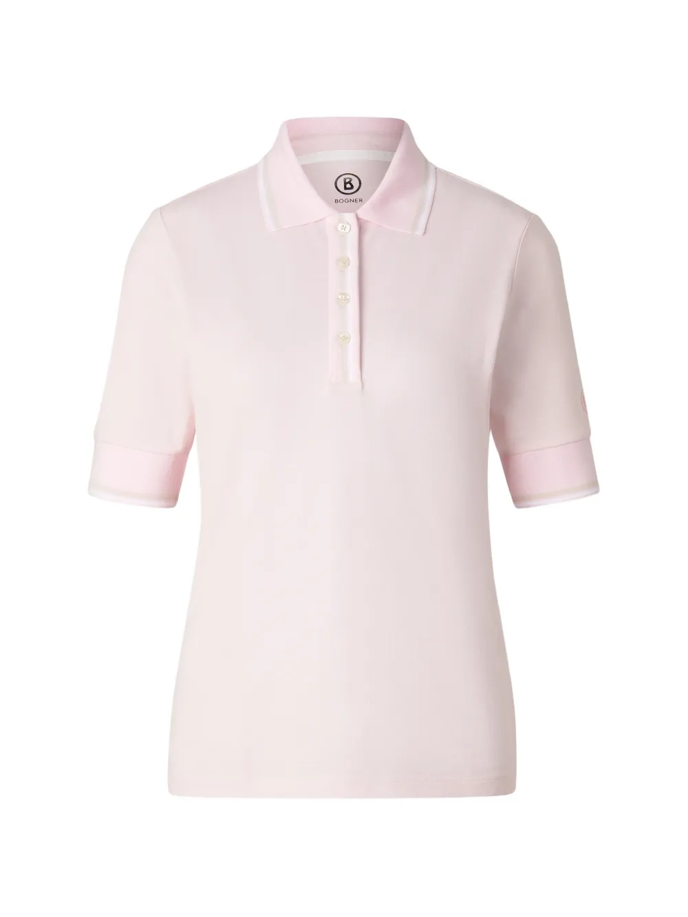 BOGNER Funktons Elenor Poloshirt mit gestreiftem Besatz - Rosa