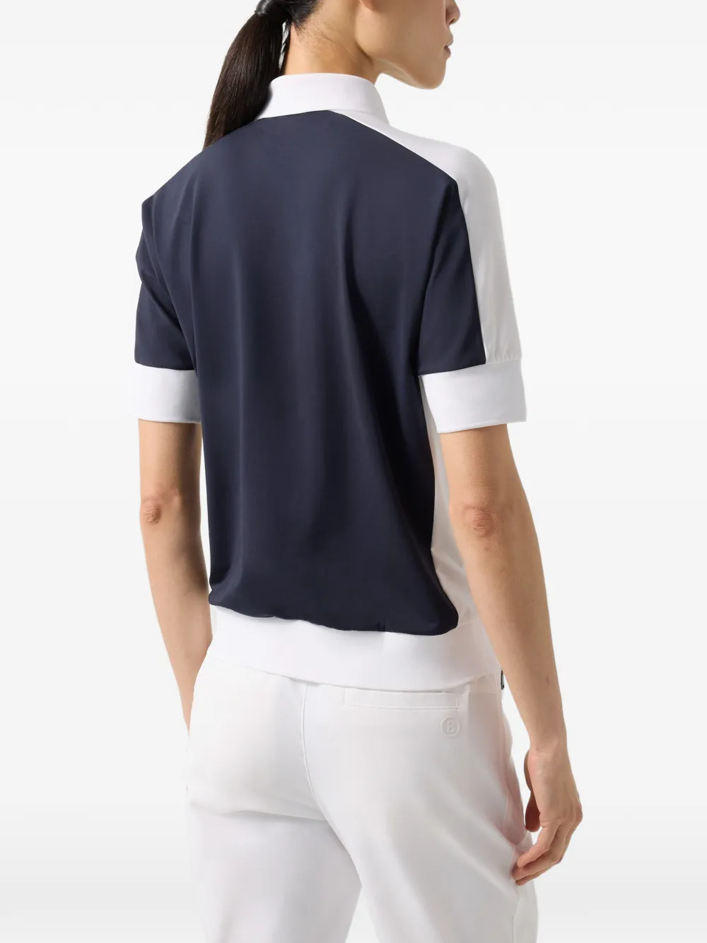 BOGNER Arabell zip-fastening polo-collar performance T-shirt Blauw
