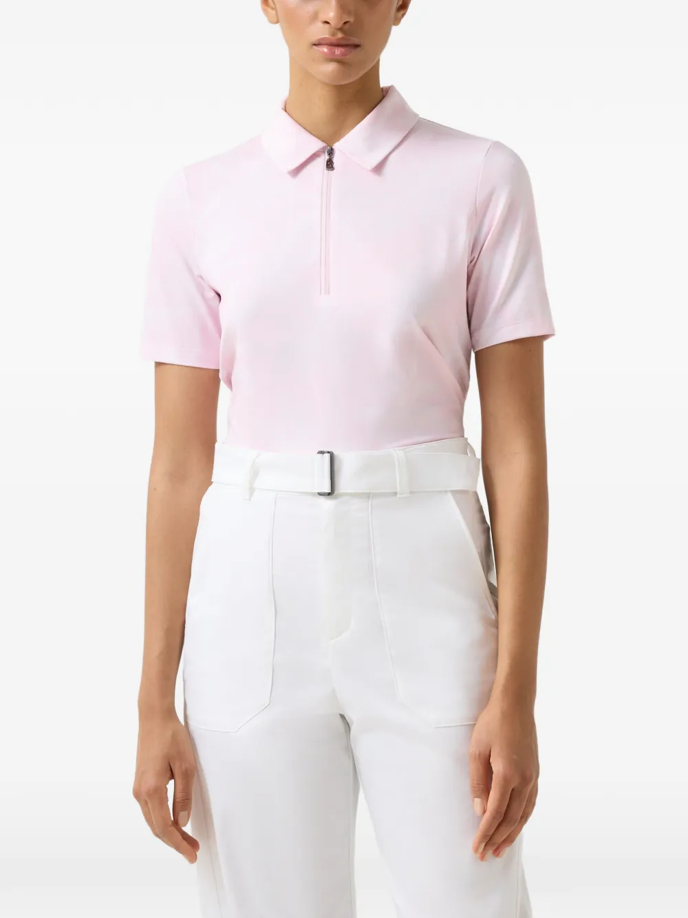 BOGNER Taya palm-print performance polo top Roze