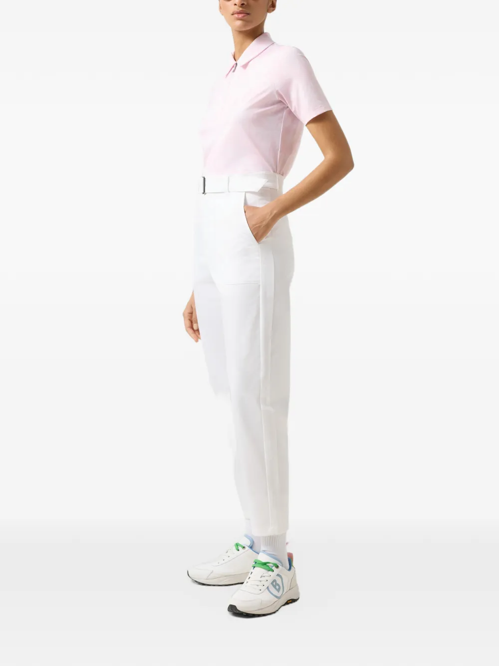 BOGNER Taya palm-print performance polo top Roze