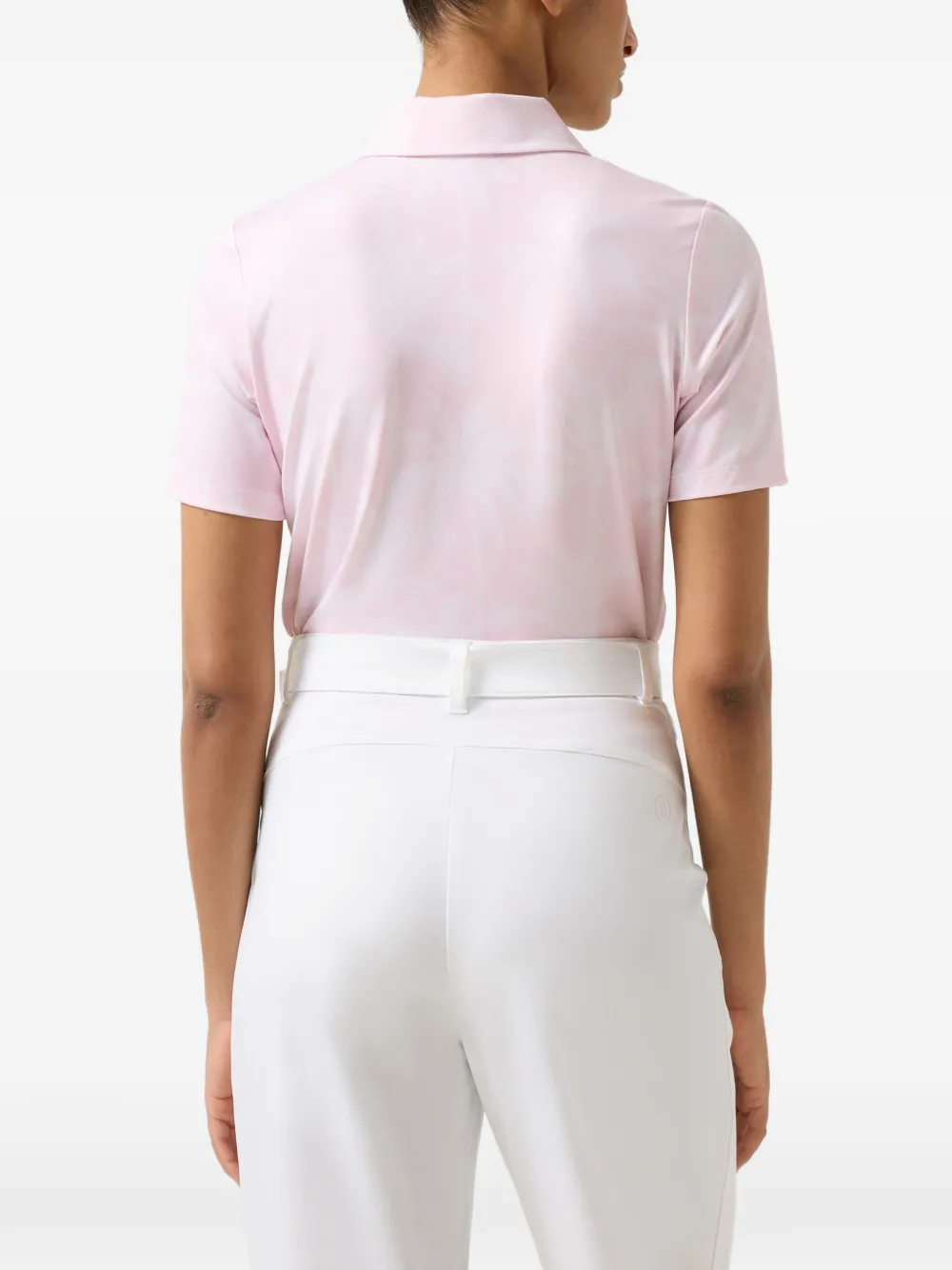 BOGNER Taya palm-print performance polo top Roze