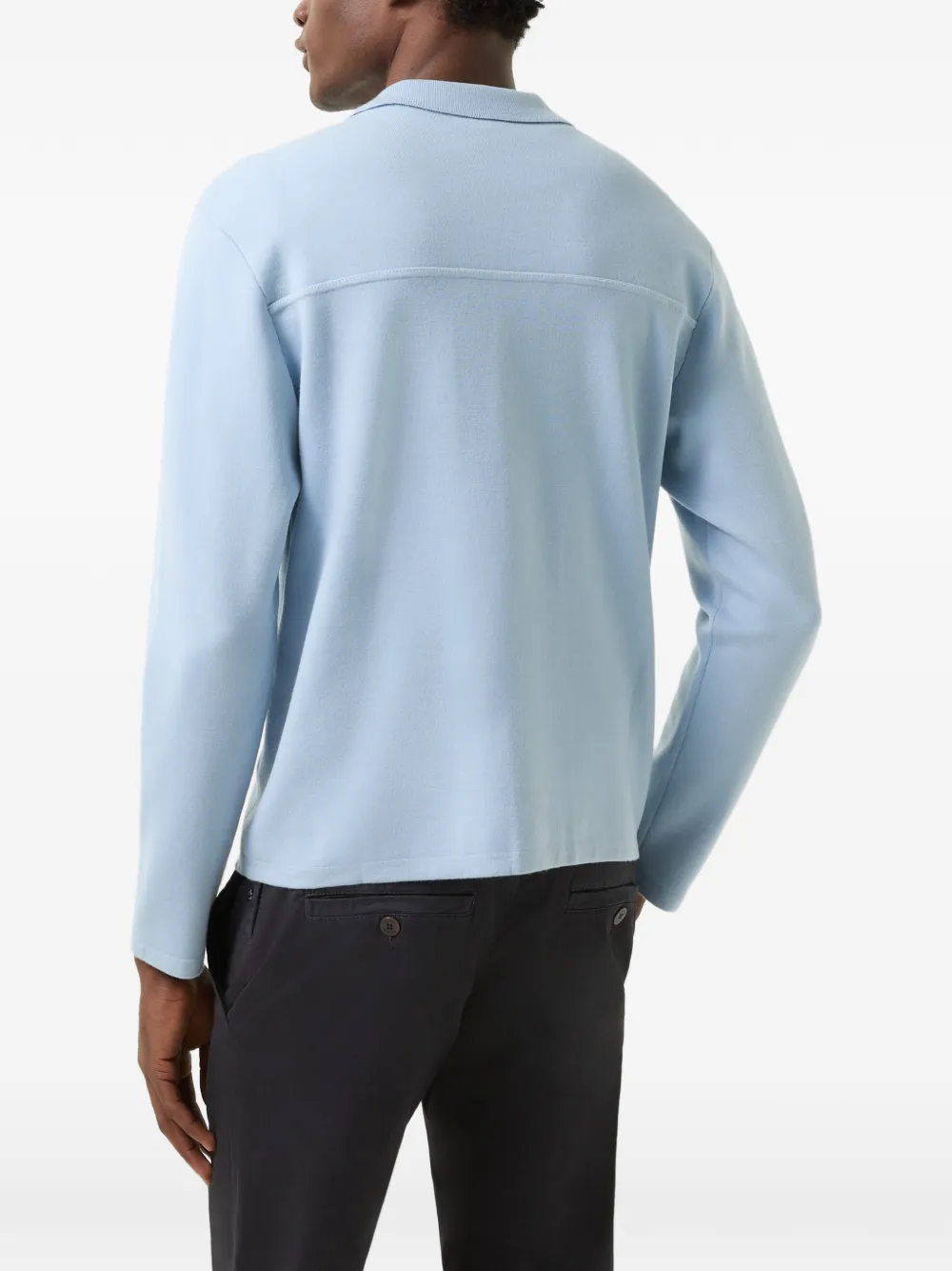 BOGNER Olaf polo-collar cardigan Blauw