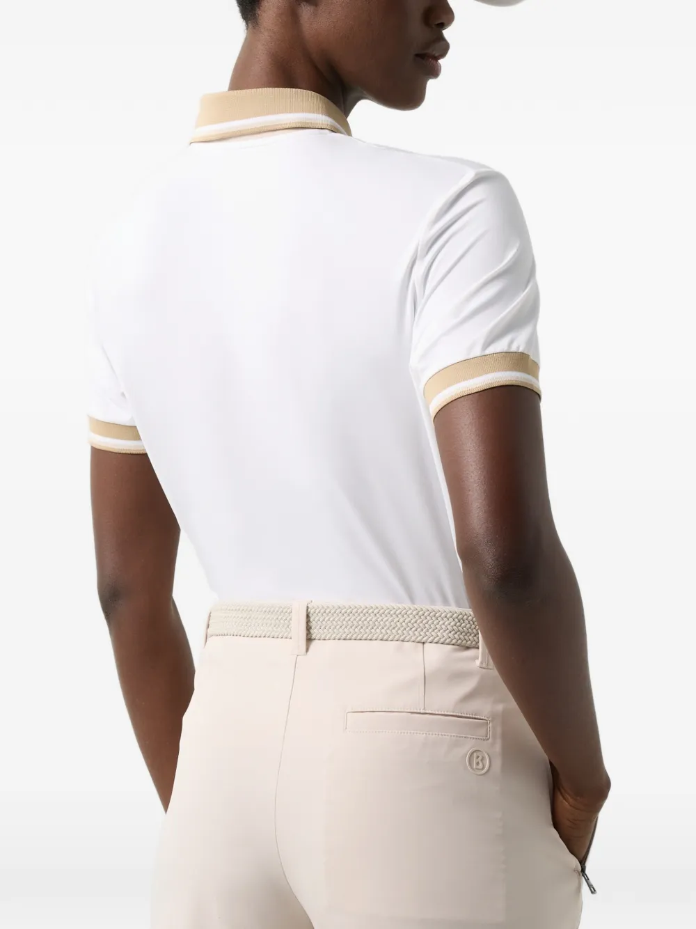 BOGNER Laurina zip-fastening polo-collar performance T-shirt Wit