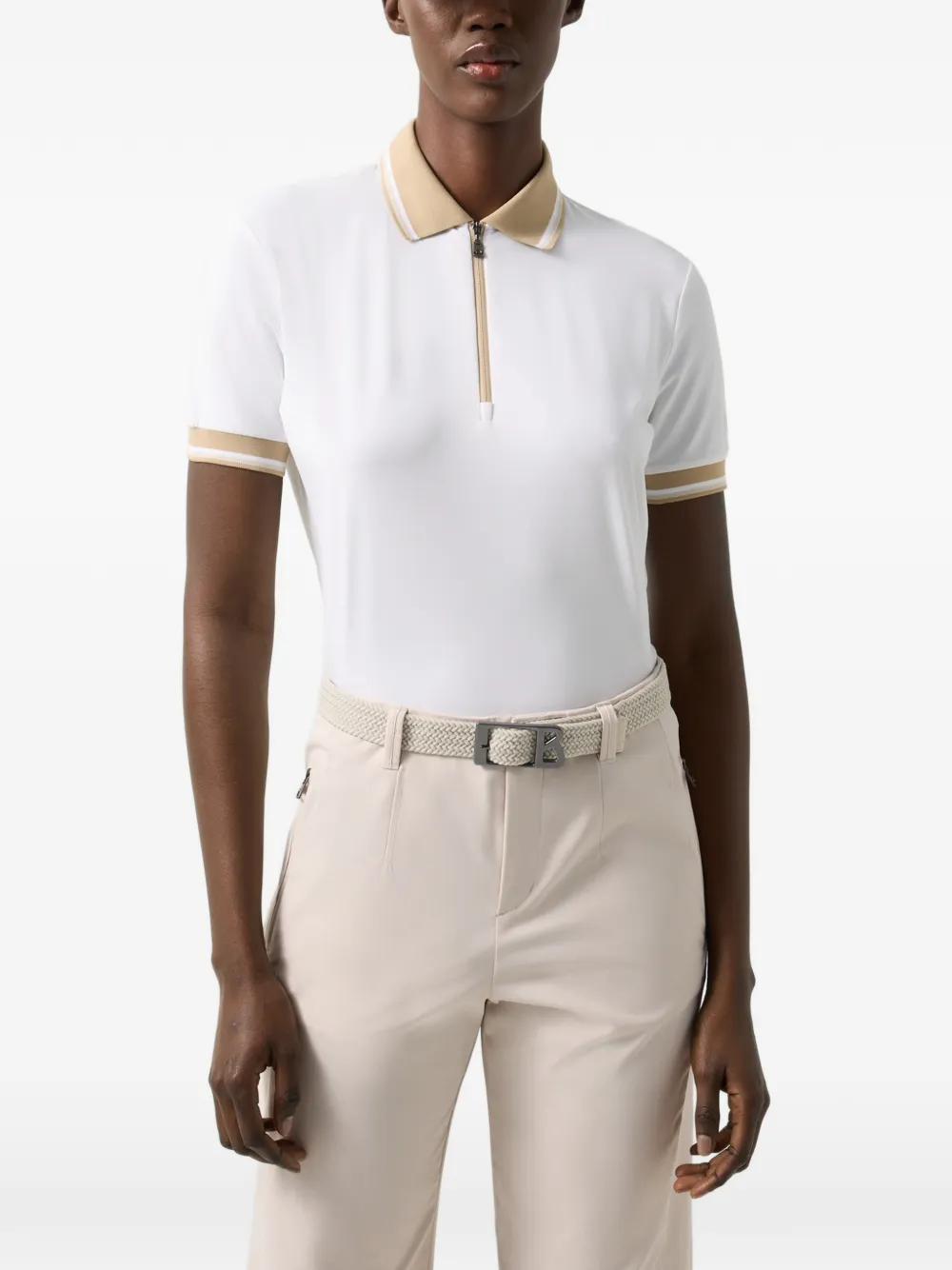 BOGNER Laurina zip-fastening performance polo top - Weiß