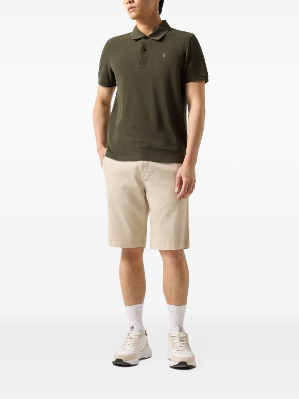 BOGNER Fion logo-print piqué polo shirt Groen